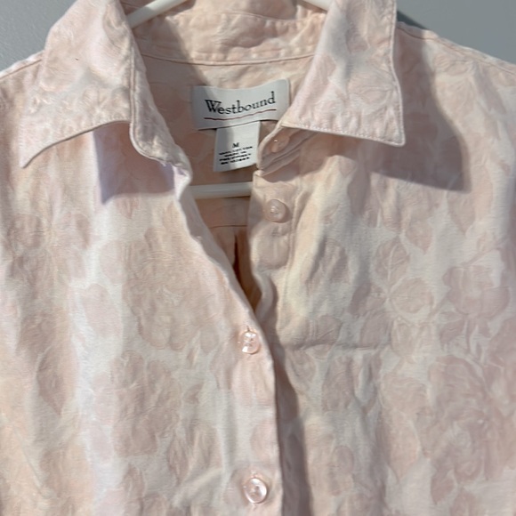 Westbound Size Medium Pink Button up Long Sleeve Top - Picture 4 of 4